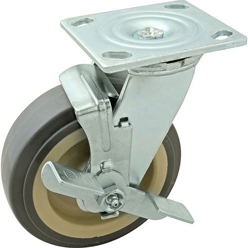 (image for) Standard Keil 1131-2051-3000 CASTER,PLATE , 6", W/BRK,GRY
